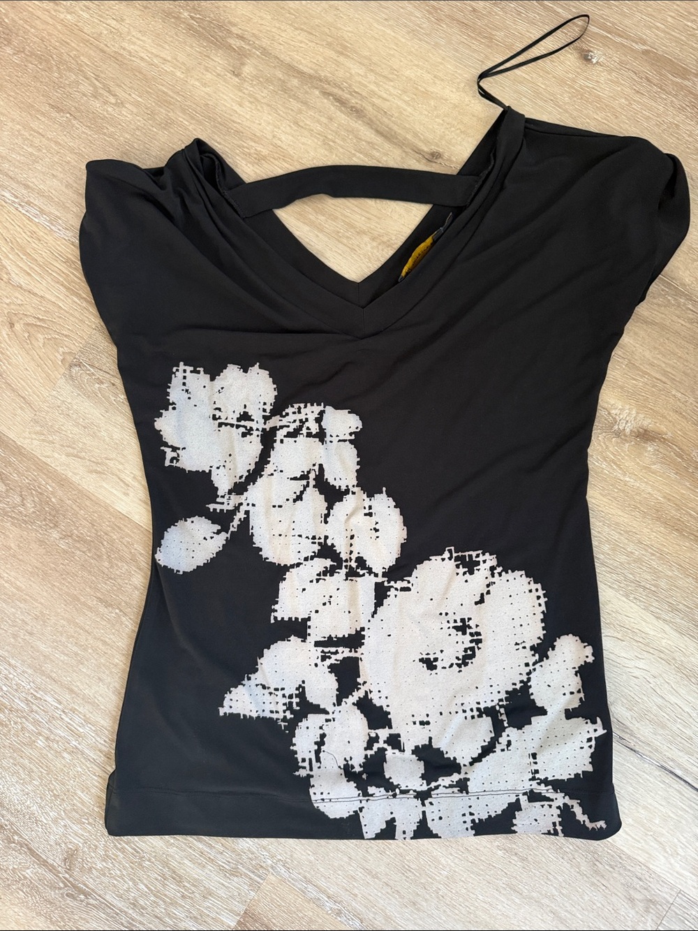Outback Red Black Tank with White Pixel Floral Print